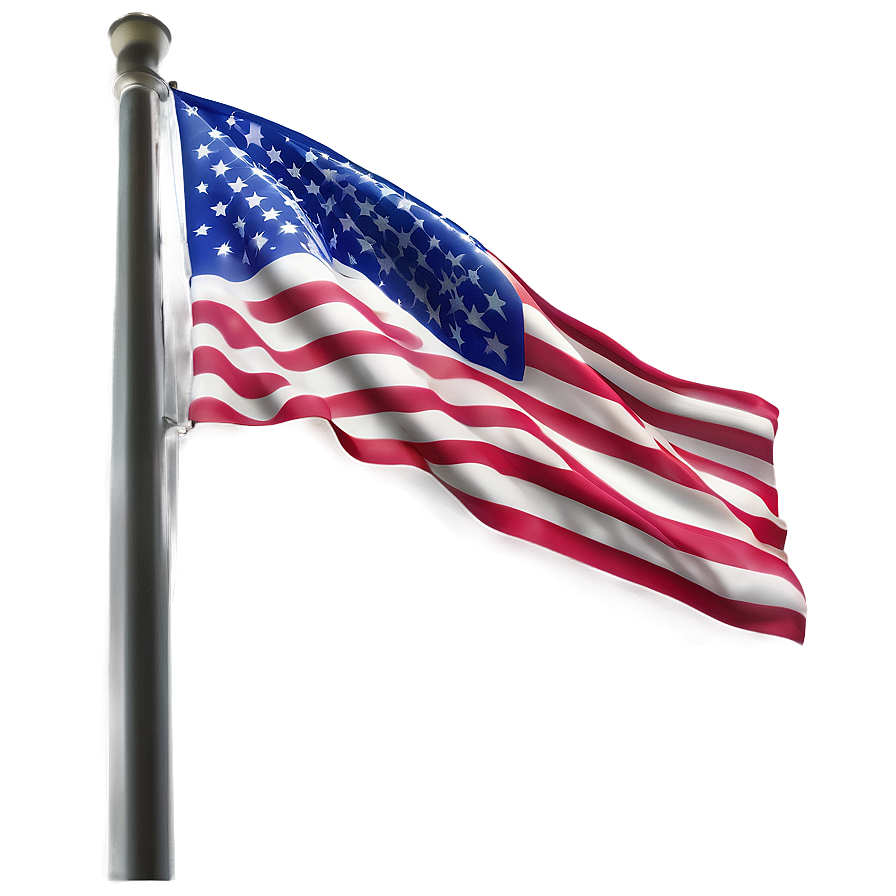 American Flag On Pole Against Sky Png 87