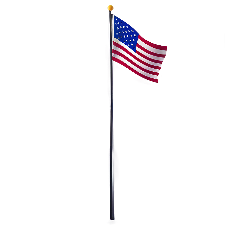 American Flag On Pole Silhouette Png 06132024