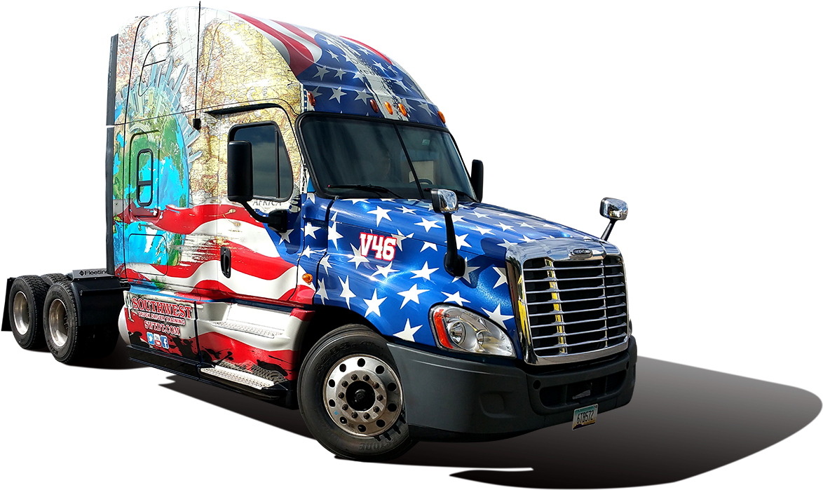 American Flag Painted Truck