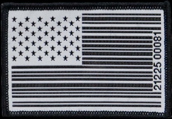 American Flag Patchwith Barcode Design PNG with transparent background