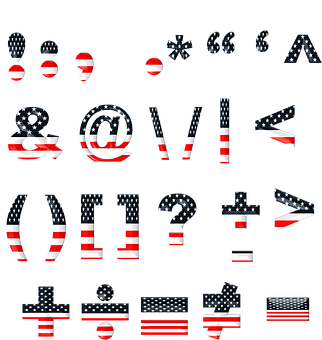 American Flag Punctuationand Symbols PNG with transparent background
