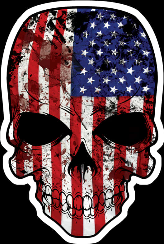 American Flag Skull Graphic