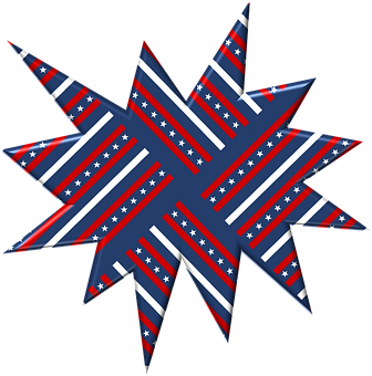 American Flag Starburst Pattern PNG with transparent background