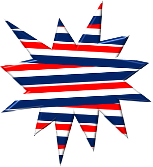American Flag Starburst PNG with transparent background