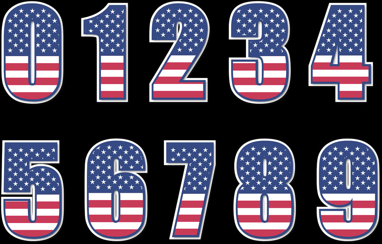 American Flag Styled Numbers