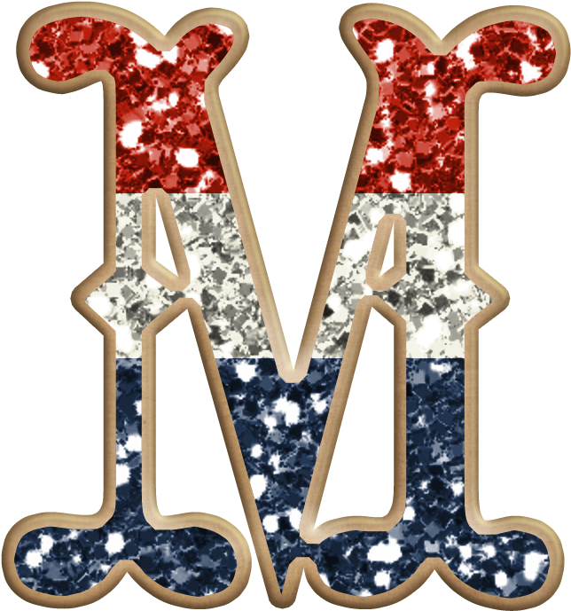 American Flag Themed Letter M