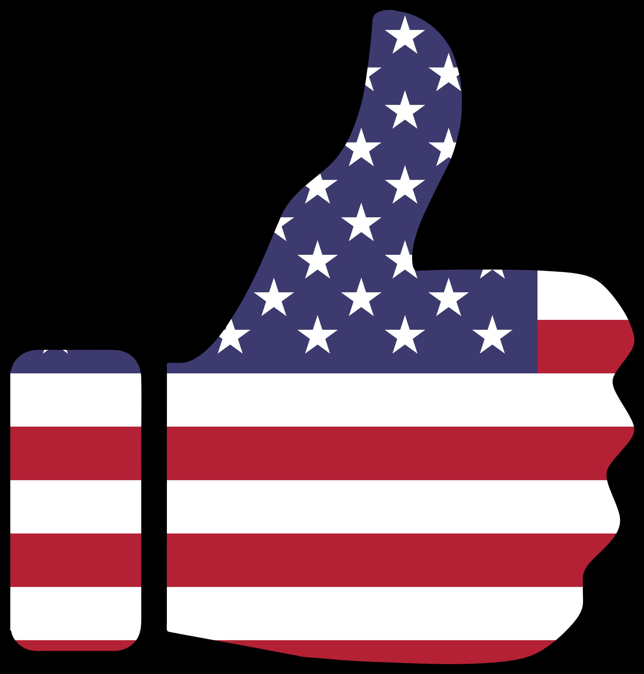 American Flag Thumbs Up PNG with transparent background