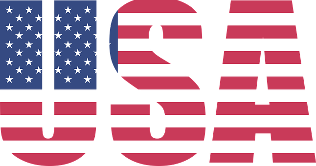 American Flag U S A Letters