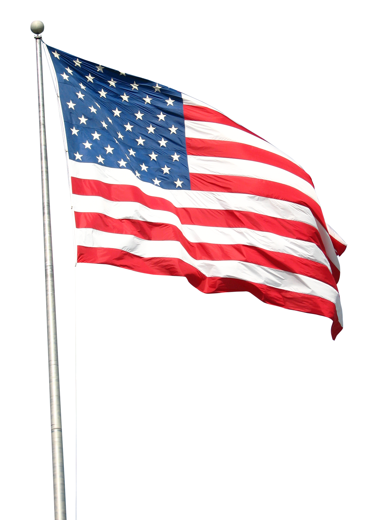 American Flag Waving Against Clear Sky