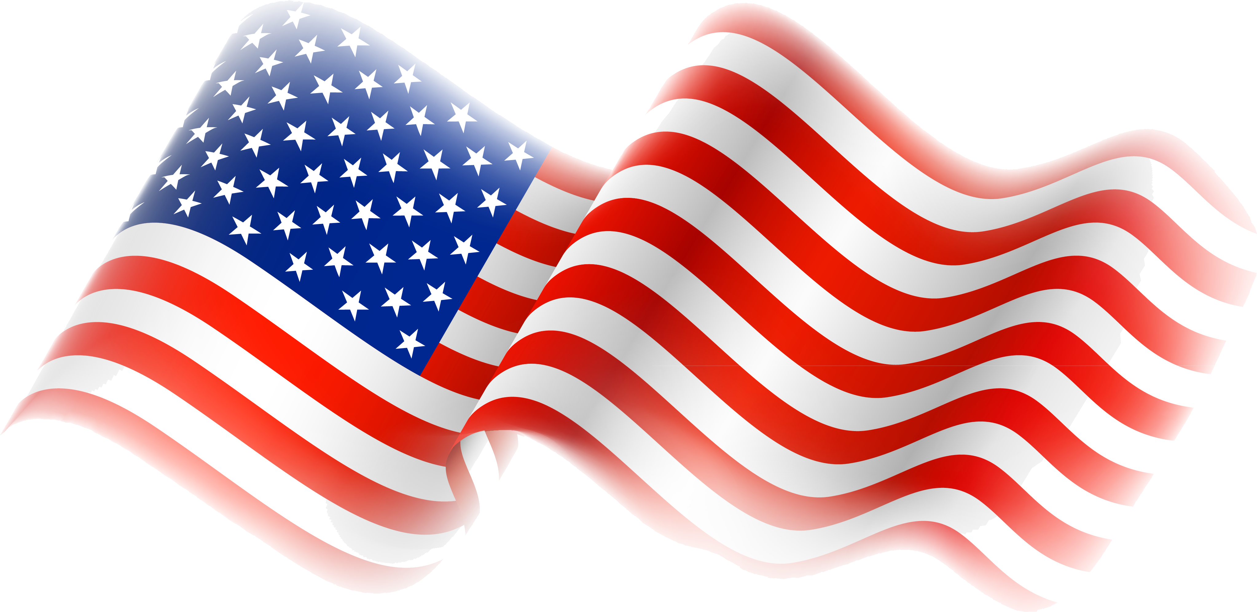 American Flag Waving4th July Celebration PNG with transparent background