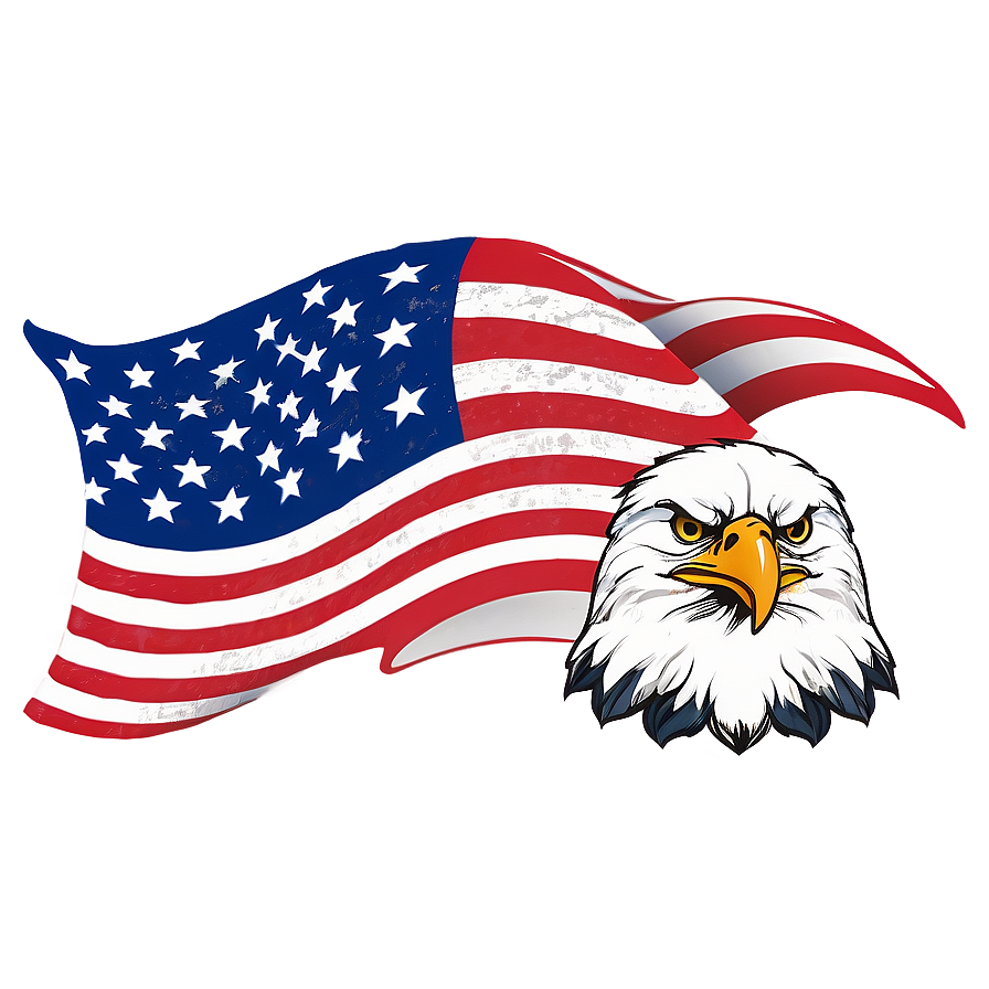 American Flag With Eagle Png Design 59