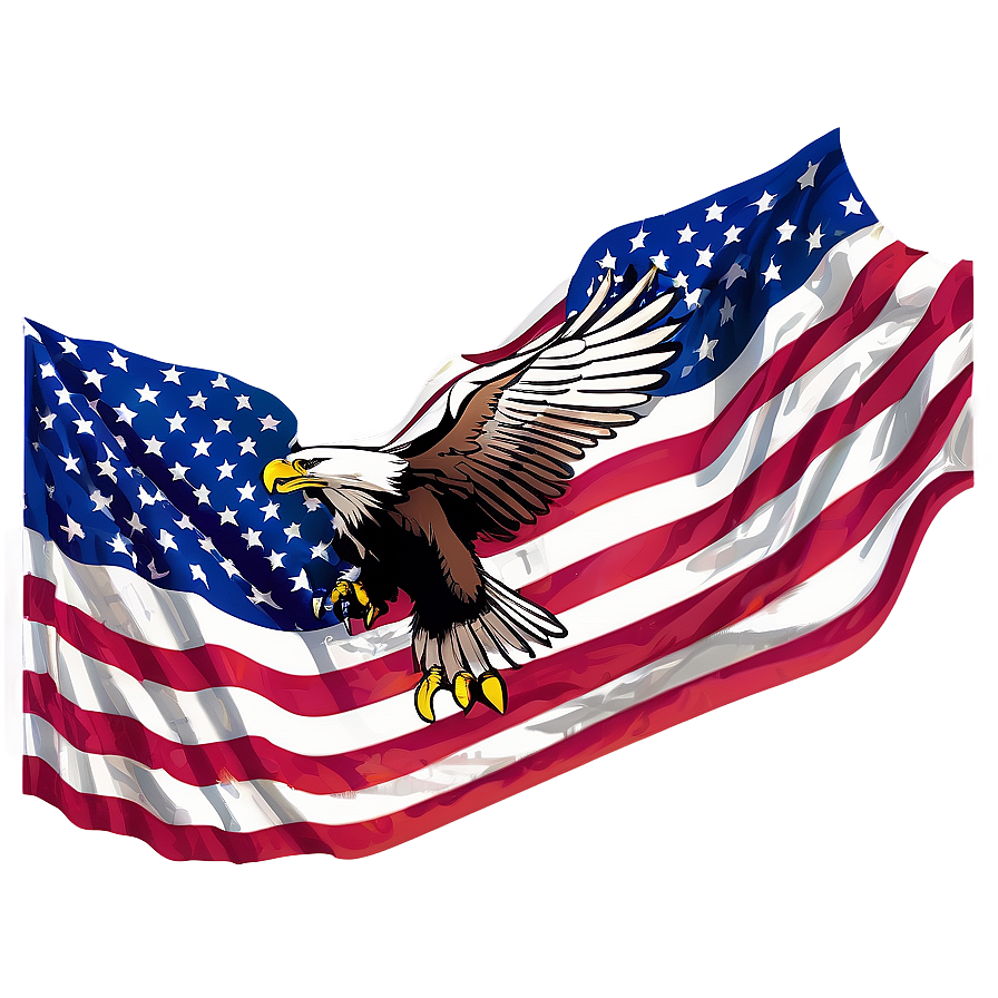 American Flag with Eagle PNG Design wmf PNG with transparent background