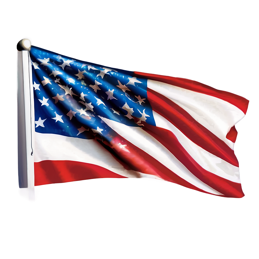 American Flag With Transparent Glimmer Png Bls16