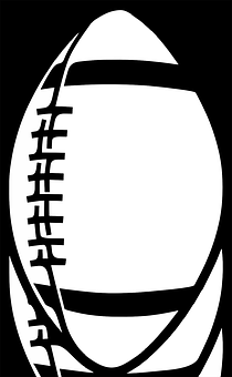 American Football Icon Blackand White PNG with transparent background