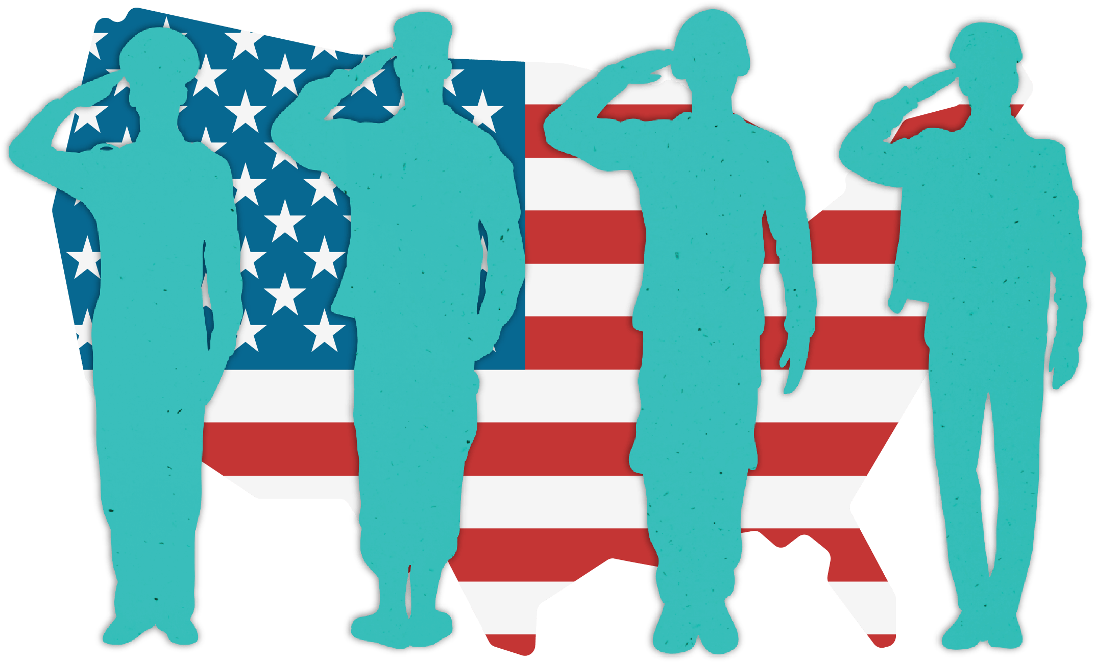 American Salute Silhouettes U S A Flag Background