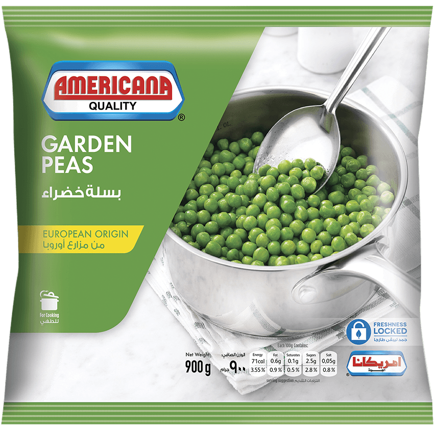 Americana Garden Peas Packaging