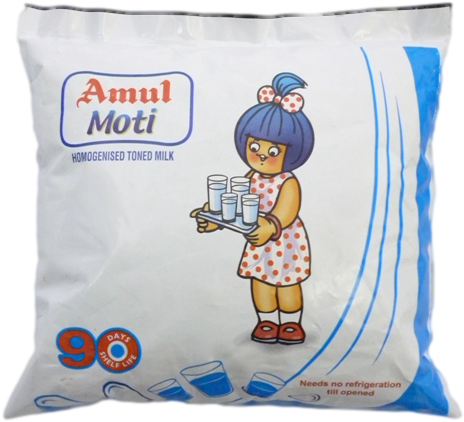 Amul Moti Toned Milk Packet