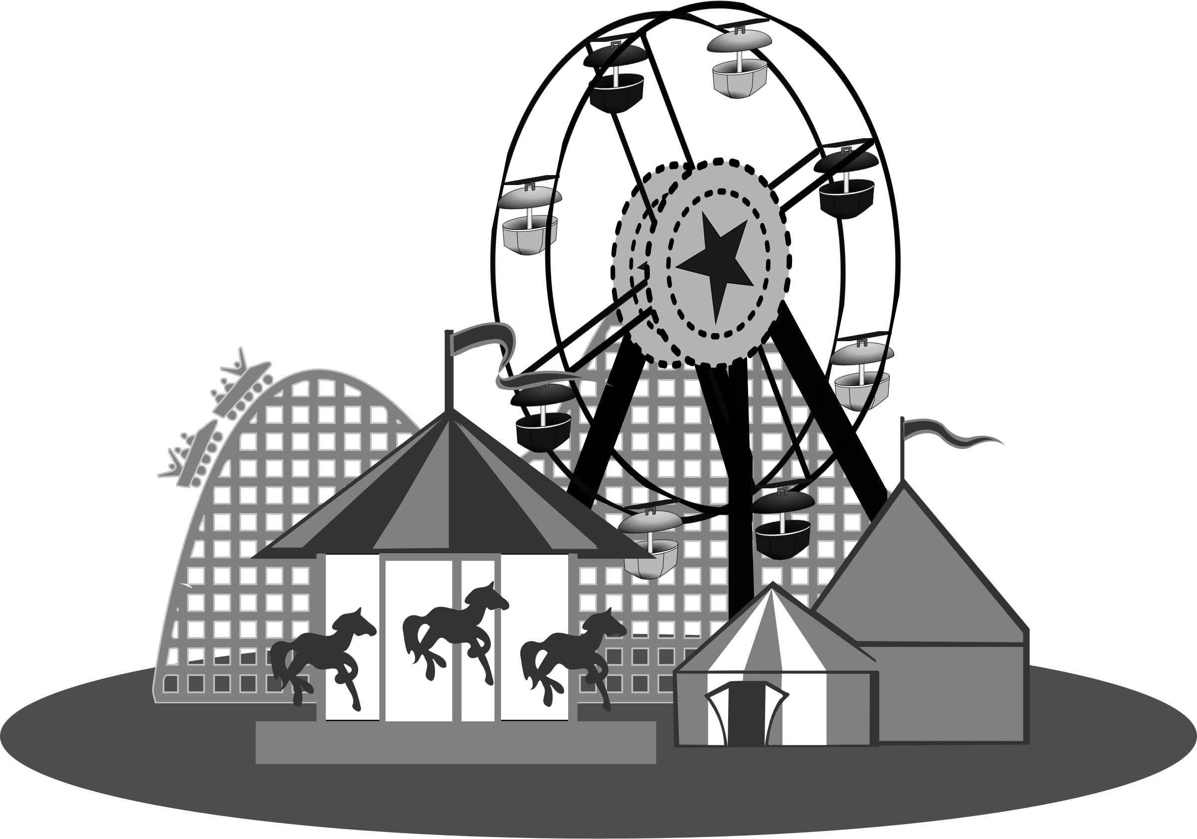 Amusement Park Clipart Scene