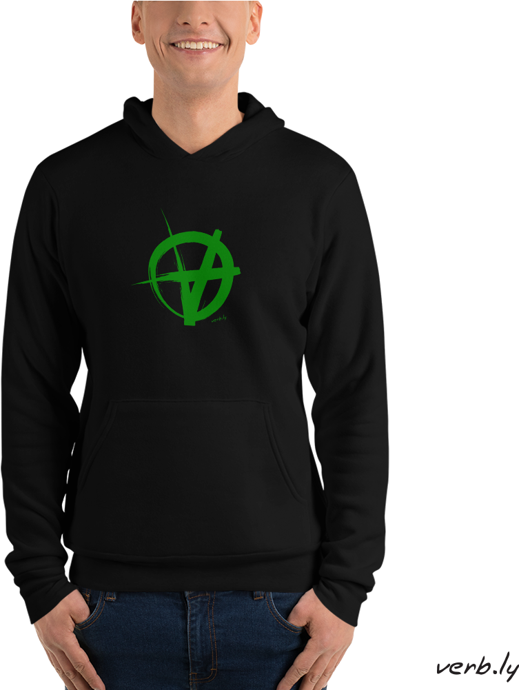 Anarchy Symbol Hoodie Man Smiling