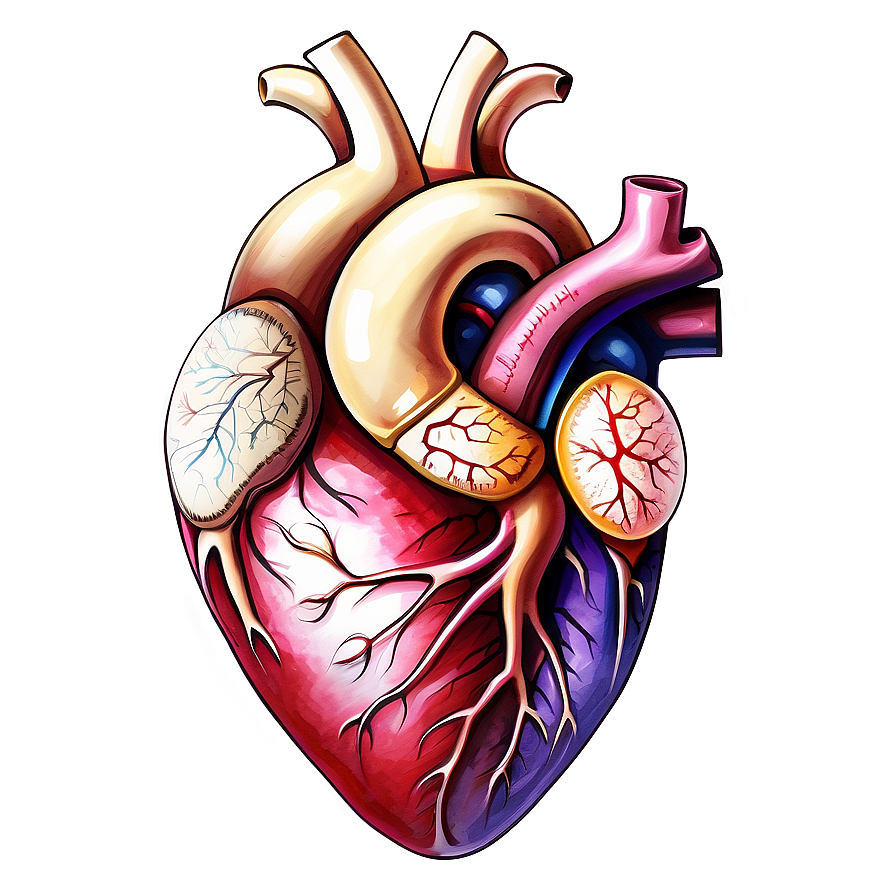 Anatomical Heart Watercolor Png Hhx