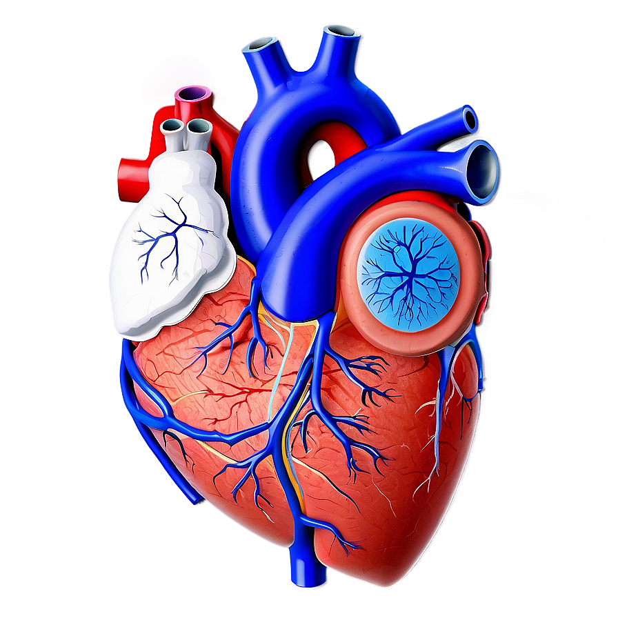 Anatomical Heart With Veins Png 06122024