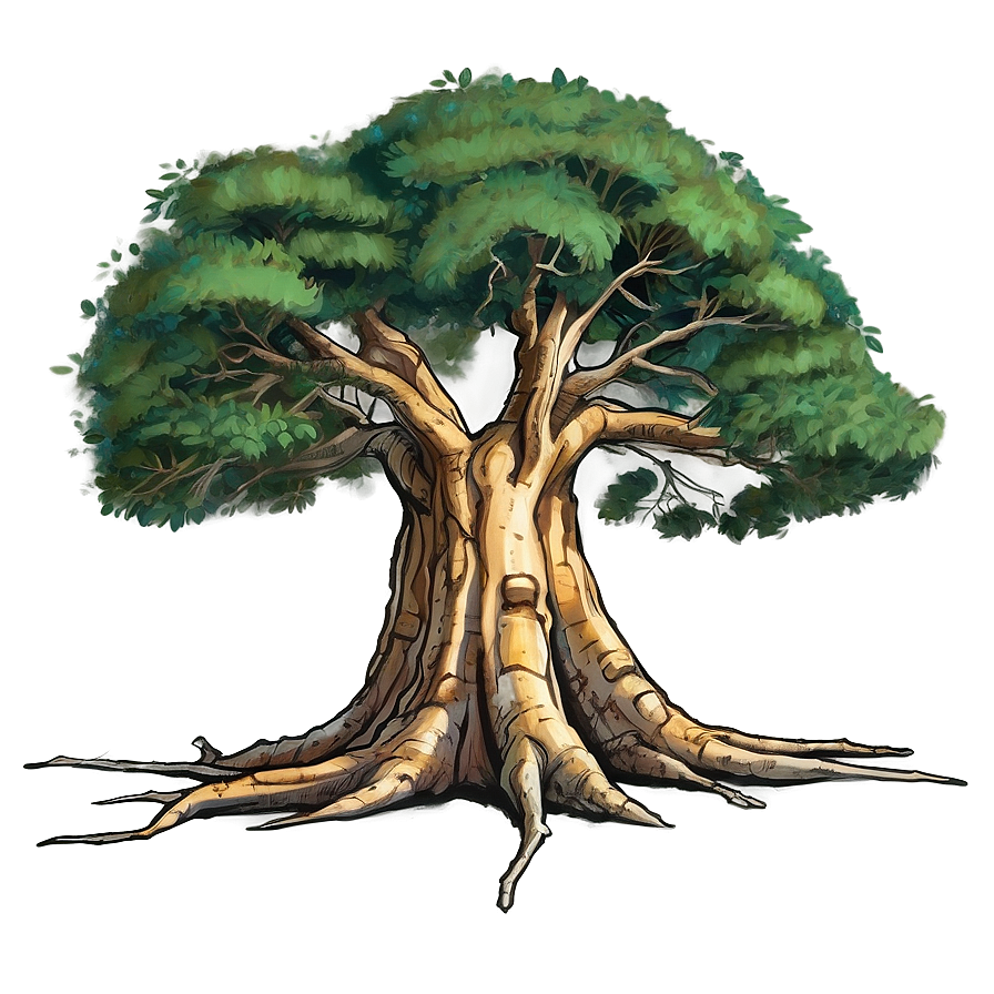 Ancient Acacia Tree Illustration Png Ixa24