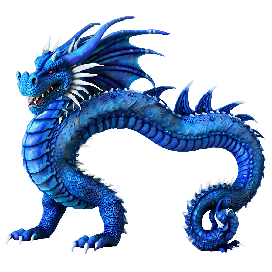 Ancient Blue Dragon Statue Png 06252024