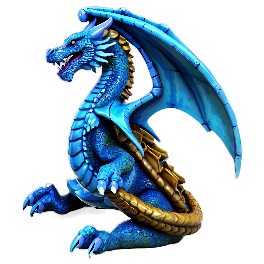 Ancient Blue Dragon Statue Png 77