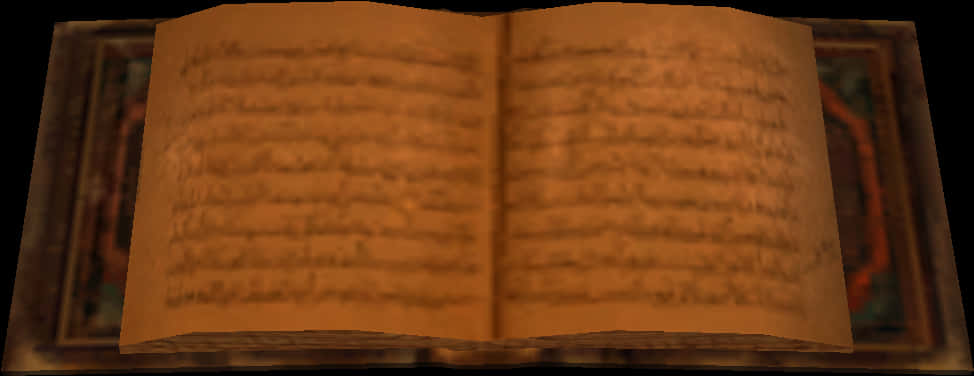 Ancient Book Spread PNG with transparent background