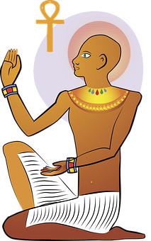 Ancient Egyptian Scribe Illustration PNG with transparent background