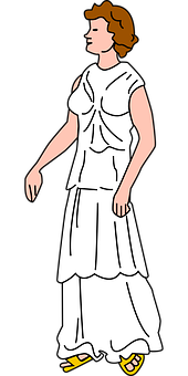 Ancient Greek Woman Cartoon PNG image with a transparent background, free high-resolution download