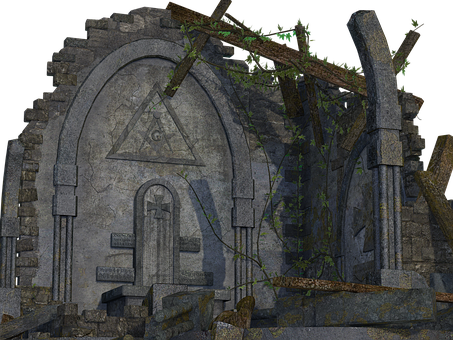 Ancient Masonic Ruins Architecture PNG with transparent background