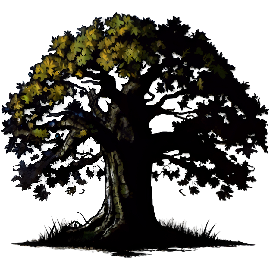 Ancient Oak Silhouette PNG jqr PNG with transparent background