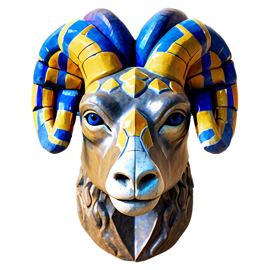 Ancient Ram Head Statue Png 06292024