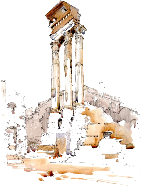 Postcard Drawing Urban Sketching - Watercolour Paintings Of Rome, HD Png Download PNG with transparent background
