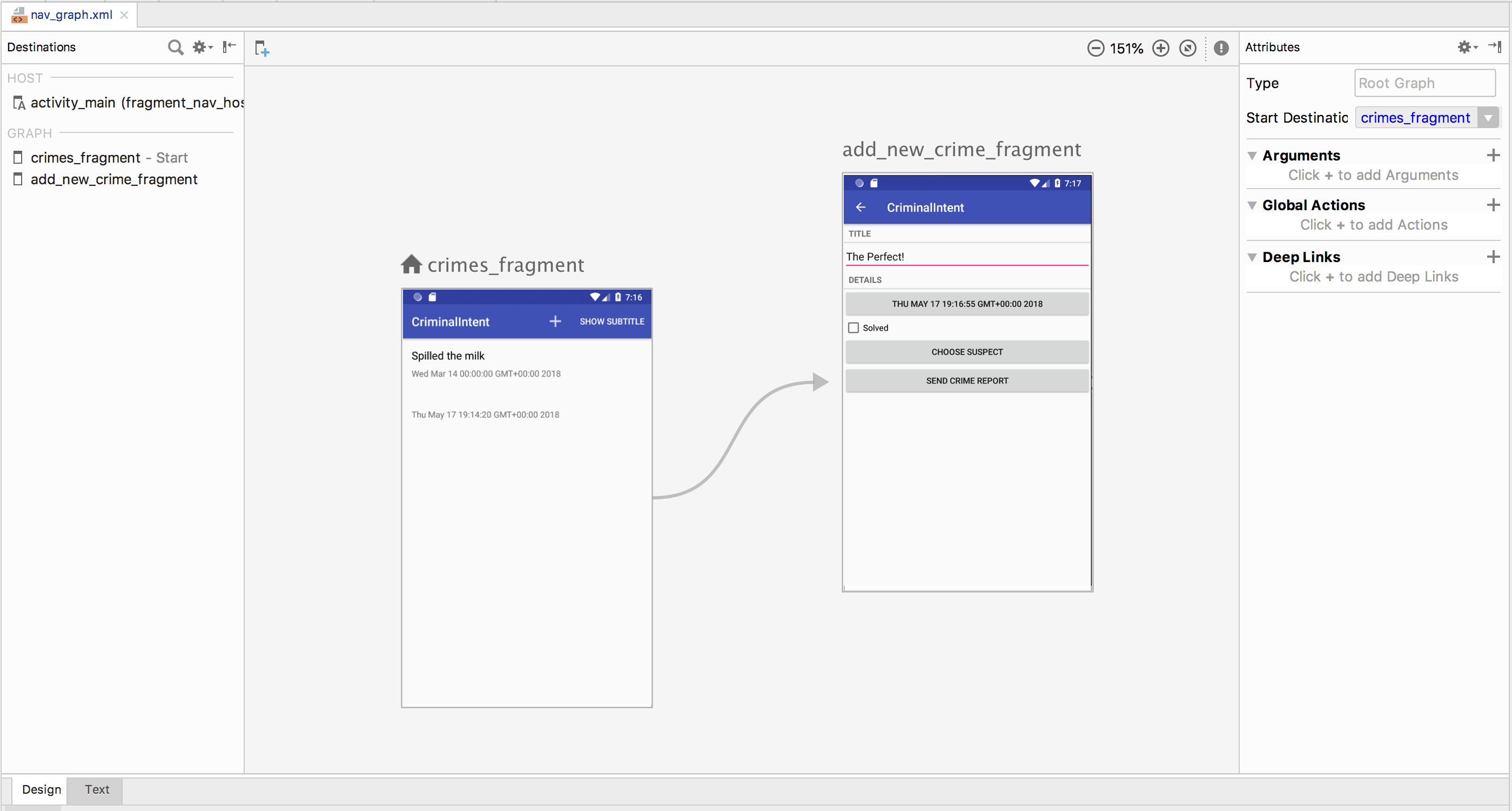 Android App_ Navigation Graph_ Design View