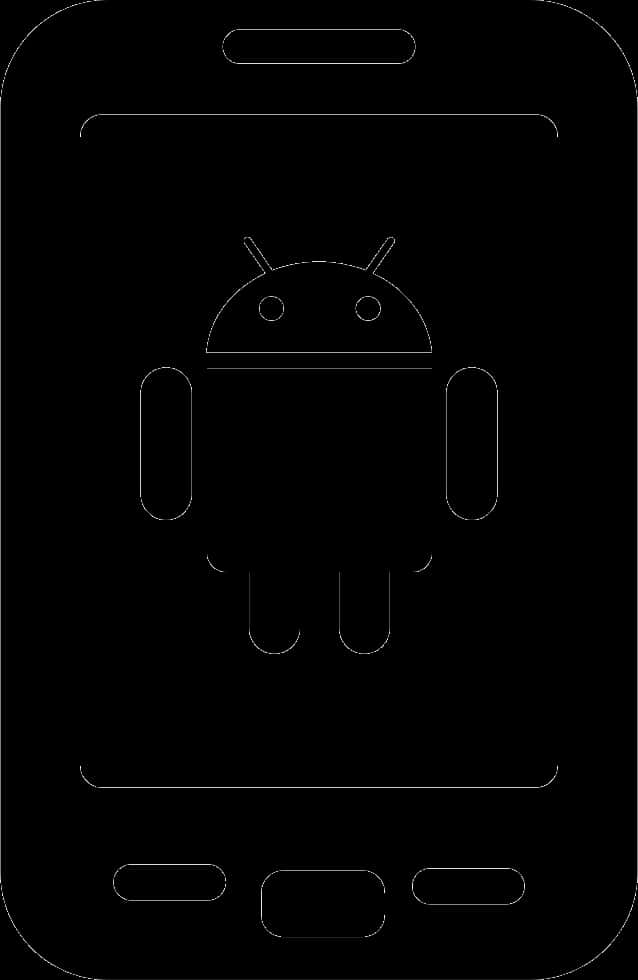 Android Logo Outlineon Phone Screen