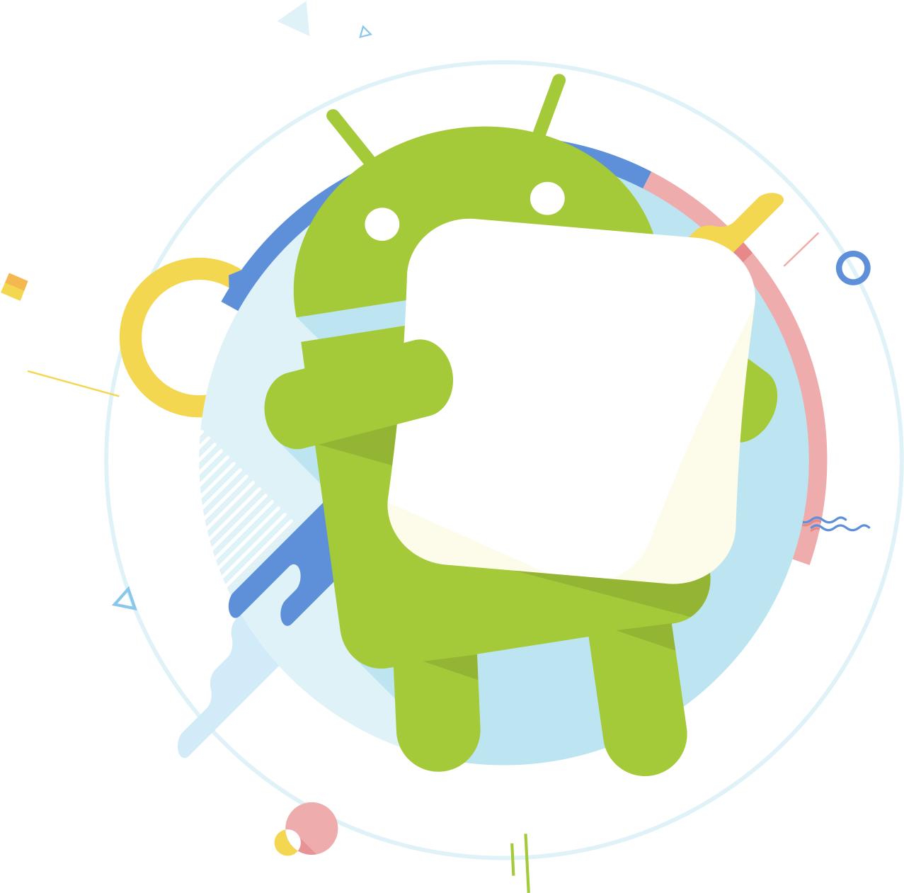 Android Marshmallow Mascot PNG with transparent background