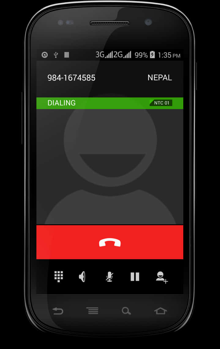 Android Phone Dialing Screen