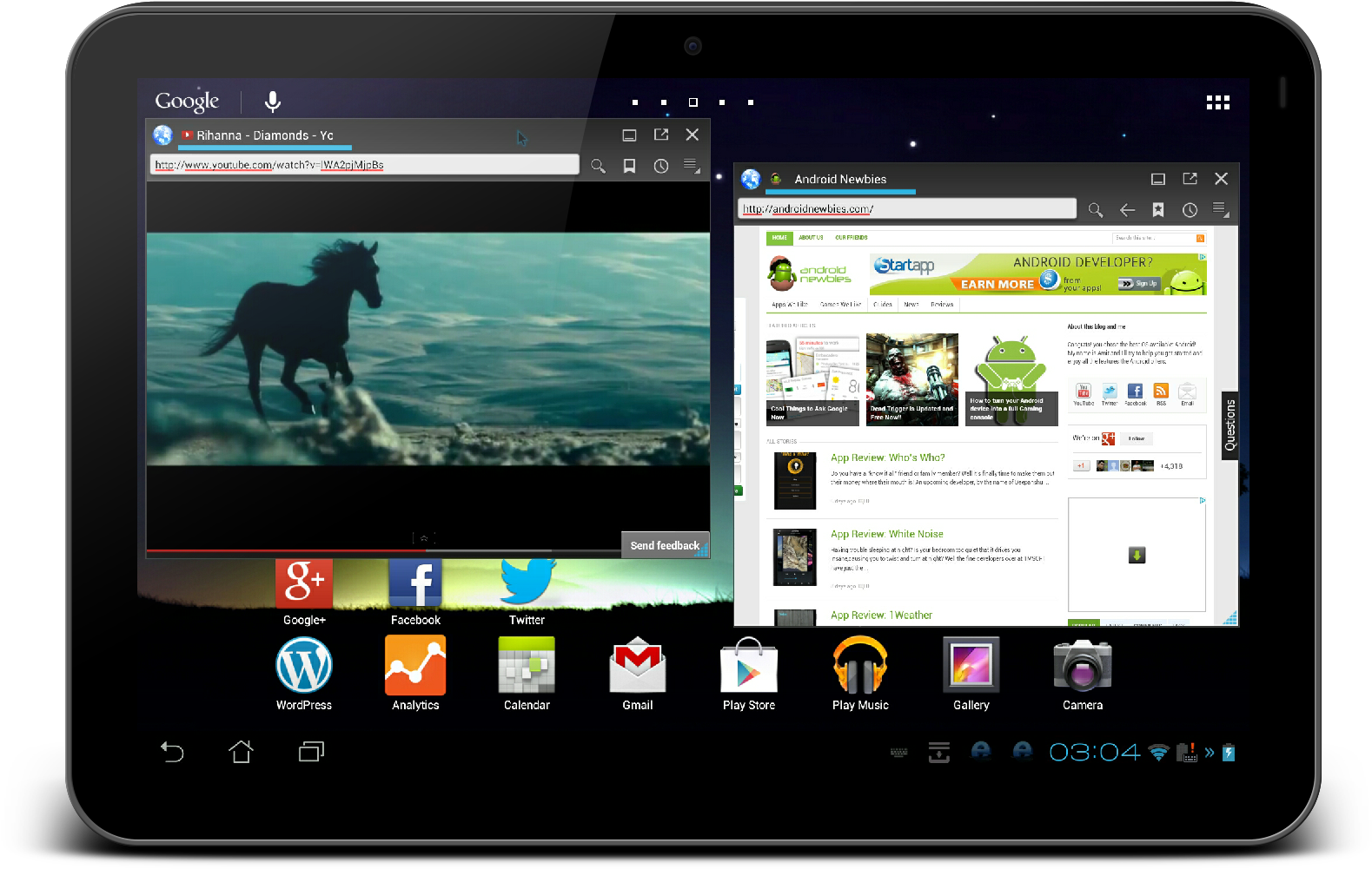 Android Tablet Multi Window Feature PNG with transparent background