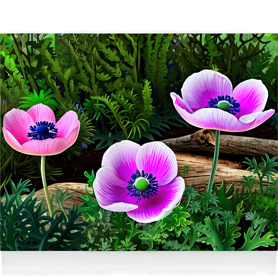 Anemone Garden Scene Png Idr