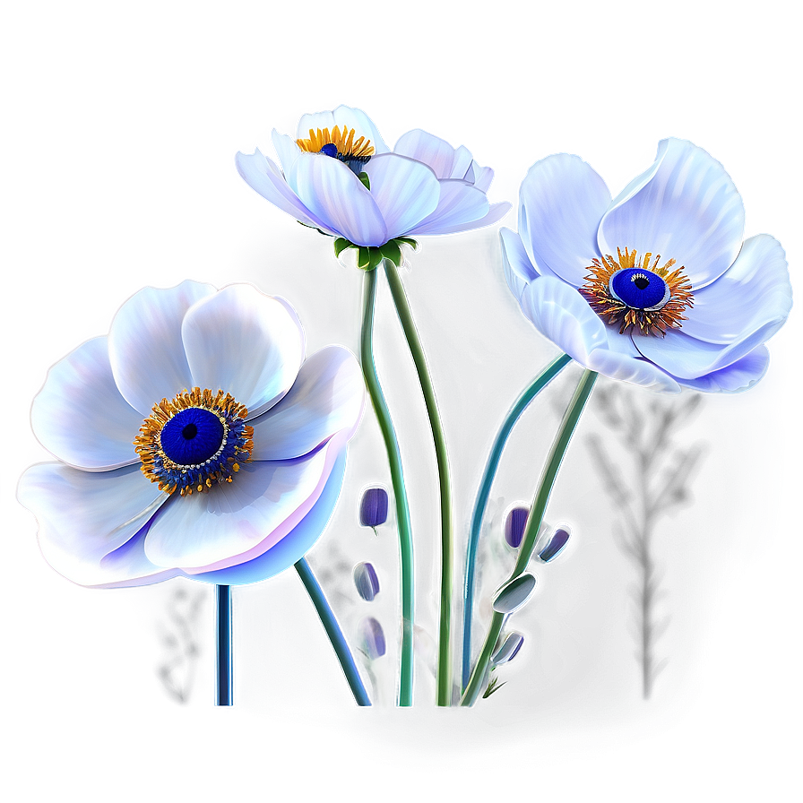 Anemone Garden Scene Png Xhg49