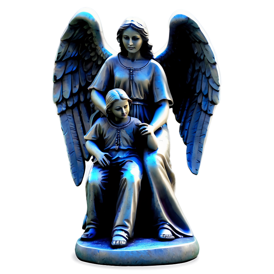 Angel And Child Sculpture Png 24