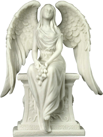 Angel With Roses Sitting On A Tombstone Statue - Tombstone Statue, HD Png Download PNG with transparent background