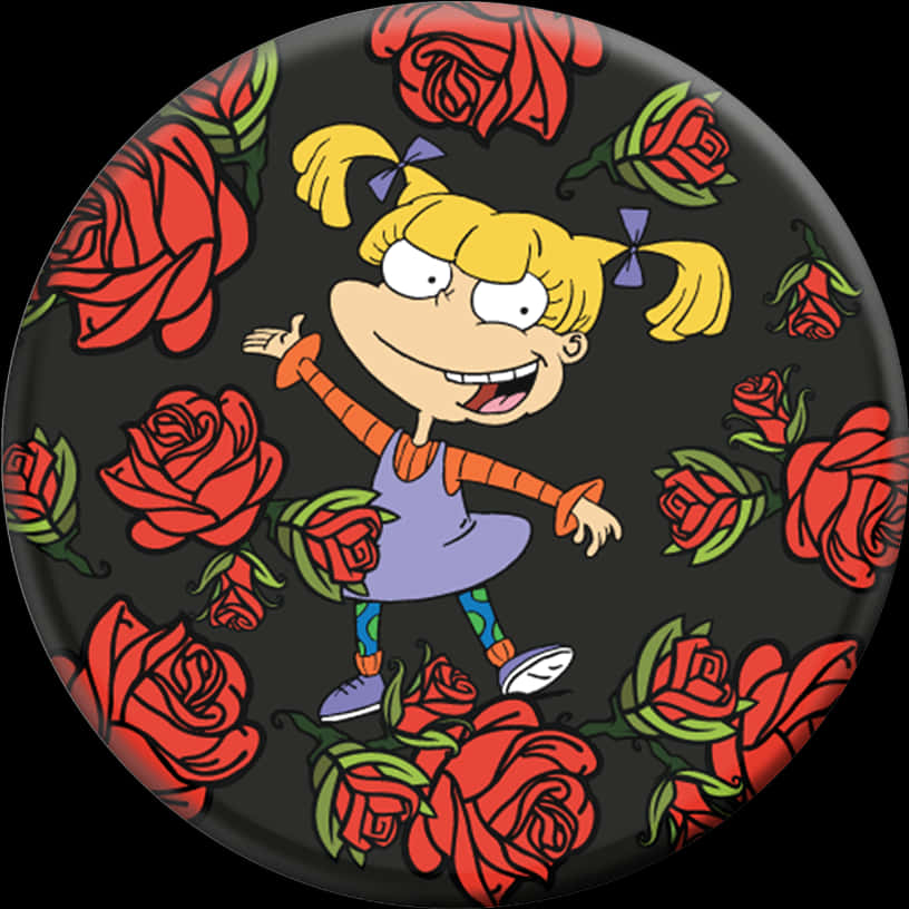 Angelica Pickles Rugrats Rose Pattern