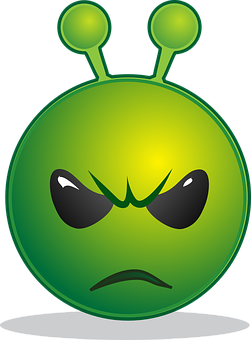 Angry Alien Emoji PNG with transparent background