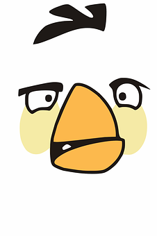 Angry Bird Face Cartoon PNG with transparent background