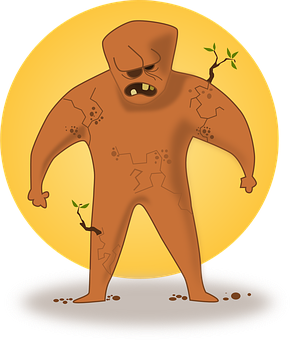 Angry Brown Monster Cartoon PNG with transparent background