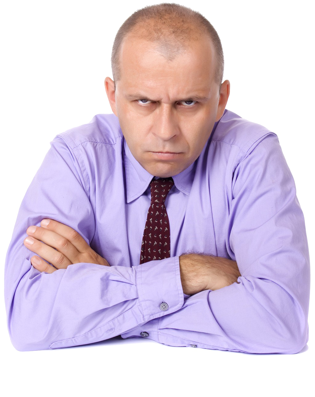 Angry Businessman Arms Crossed