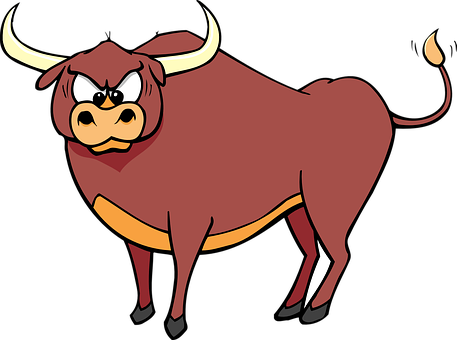 Angry Cartoon Bull Illustration PNG with transparent background